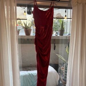 Elegant Red Sequin Gown